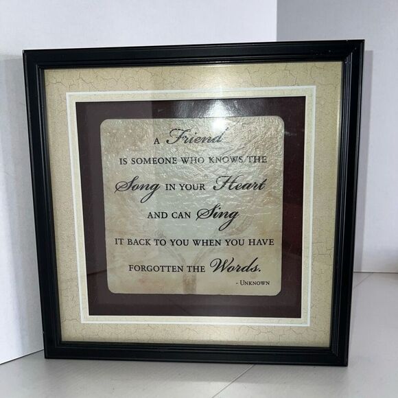 Inspirational Plaque A Friend Is Someone Who Knows The Song In Your Heart and …. - Picture 1 of 9